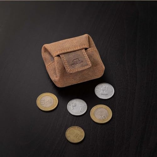 BROWN BEAR Small Envelope Coin Purse with Snap Fastner, Stylish Coin Pouch for Men and Women, Small Coin Purse - Brown - Image 3