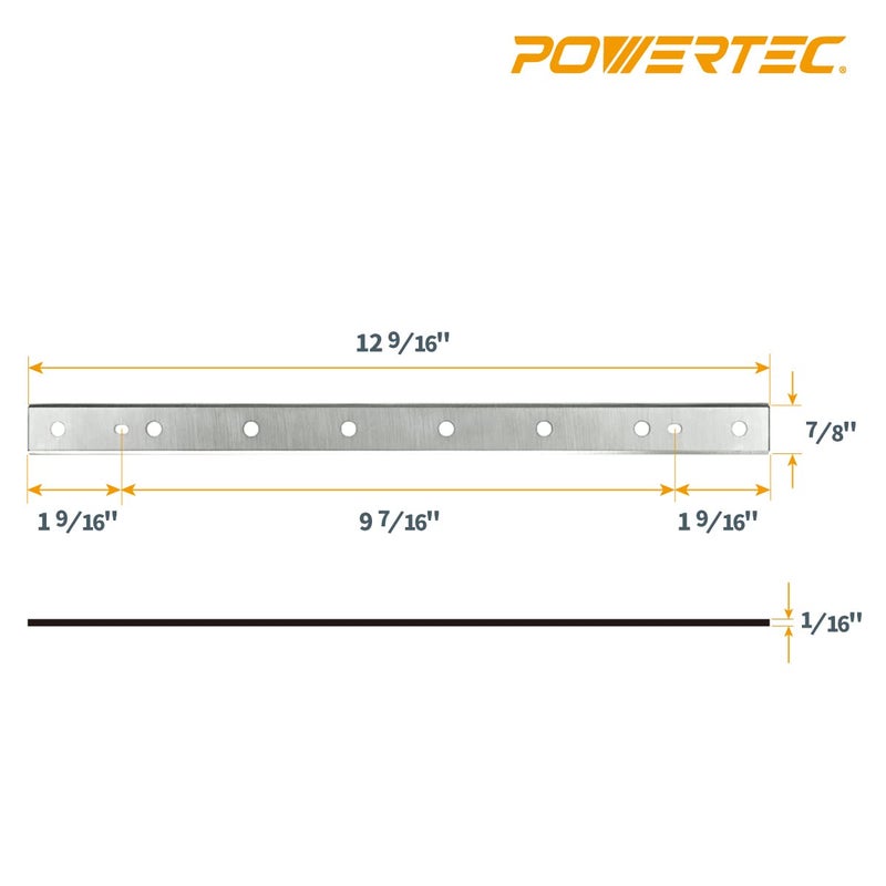 POWERTEC 12-1/2 Inch Planer Blades for DeWalt DW734 Planer, Replacement for DW7342 Planer Knives, Set of 3 (12801) - Image 4