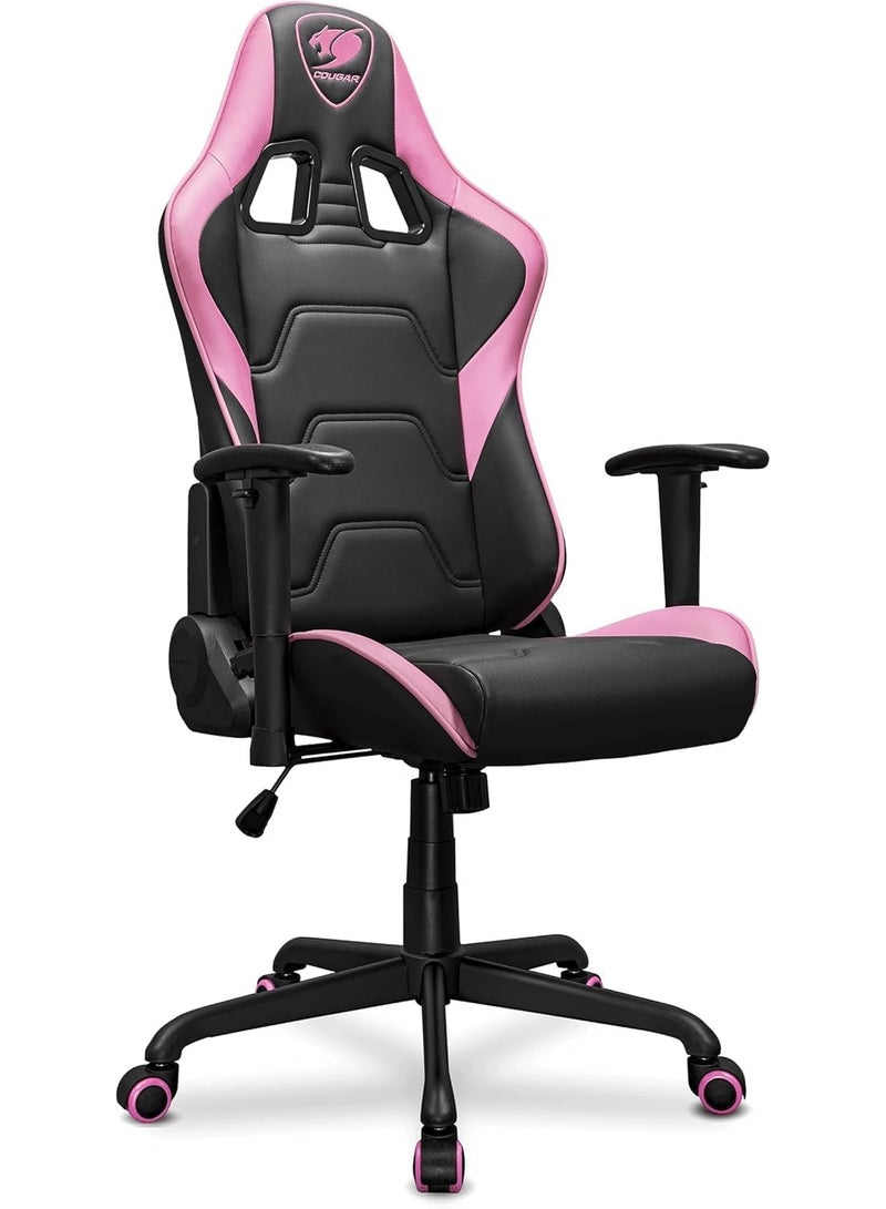 Cougar Armor Elite Eva Gaming Chair – Pink Ergonomic Reclining Chair with 2D Armrests, Head & Lumbar Support, Steel Frame & Premium PVC Leather - Image 1