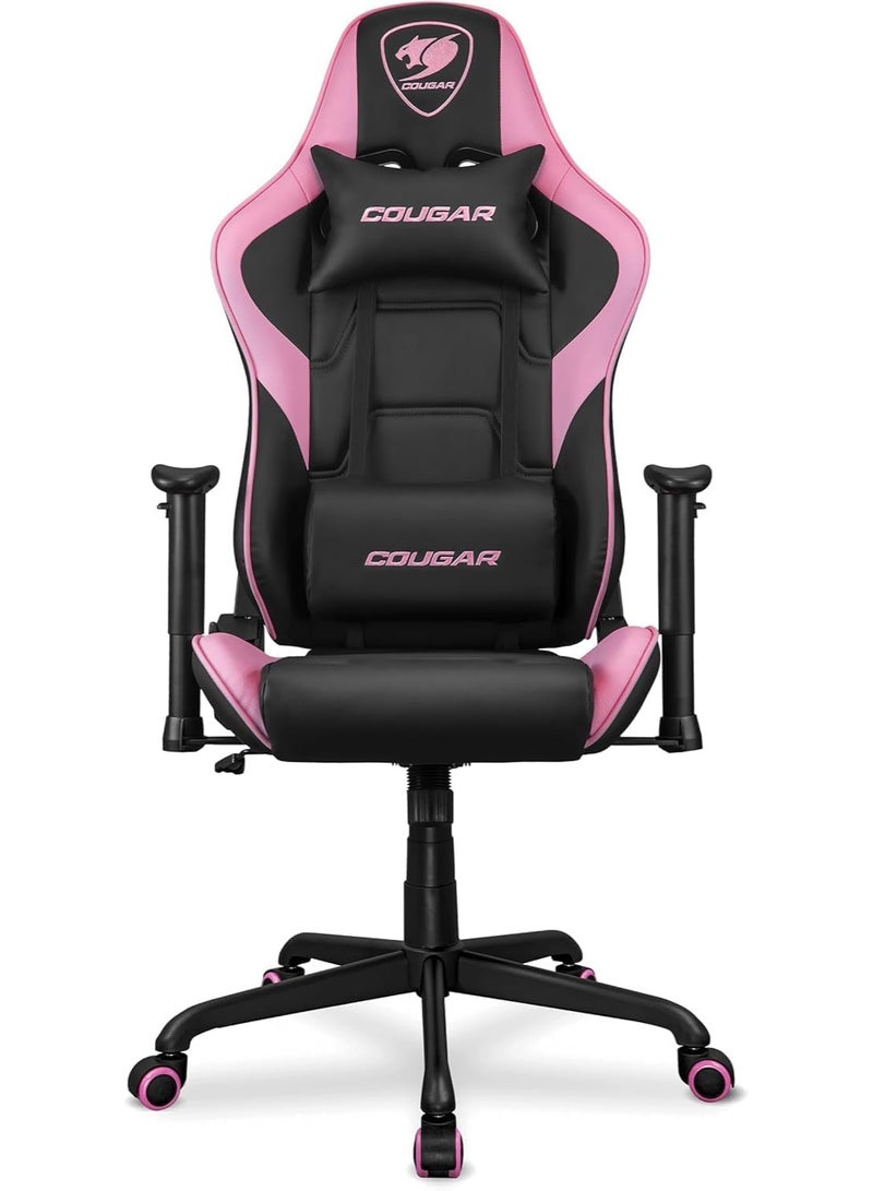 Cougar Armor Elite Eva Gaming Chair – Pink Ergonomic Reclining Chair with 2D Armrests, Head & Lumbar Support, Steel Frame & Premium PVC Leather - Image 2