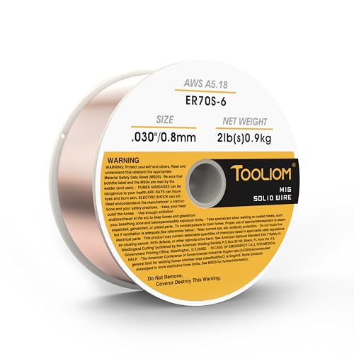 TOOLIOM MIG Welding Wire ER70S-6 .030"(0.8 mm) 2LB Solid Carbon Steel Welding Wire High Feedability MIG Wire - Image 1