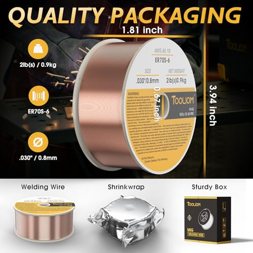 TOOLIOM MIG Welding Wire ER70S-6 .030"(0.8 mm) 2LB Solid Carbon Steel Welding Wire High Feedability MIG Wire - Image 2