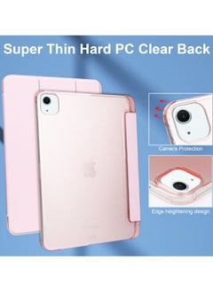 Best Choice Products New  iPad Air 13 Inch M2 Case 2024 with Pencil Holder, Slim Smart Shell Translucent Frosted Hard PC Back Cover with Auto Wake/Sleep - Pink  - Image 3