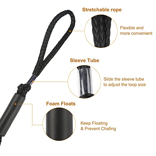 Jranter Bungee Dock Line Mooring Rope for Boat 35 ft 2 PackBoat Tie Downs for Docking Black Bungee Cords Accessories for Boating PWC Jet Ski Watercraft Pontoon Bass Kayak Sea Doo Fishing John Boats - Image 3