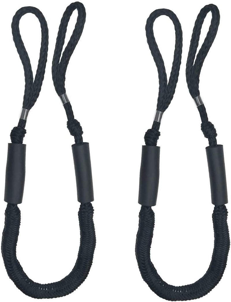 Jranter Bungee Dock Line Mooring Rope for Boat 35 ft 2 PackBoat Tie Downs for Docking Black Bungee Cords Accessories for Boating PWC Jet Ski Watercraft Pontoon Bass Kayak Sea Doo Fishing John Boats - Image 2