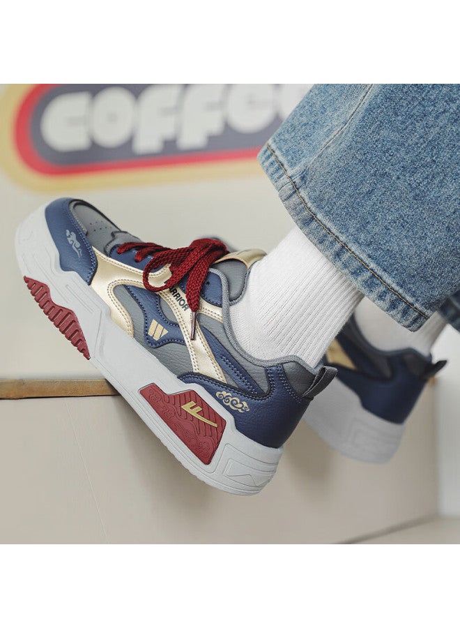 Pull Back Warrior Men's Casual Sneakers Spring New Lightweight Comfortable Wxy4125 Dark Gray Blue Gold Size 44 - Image 5