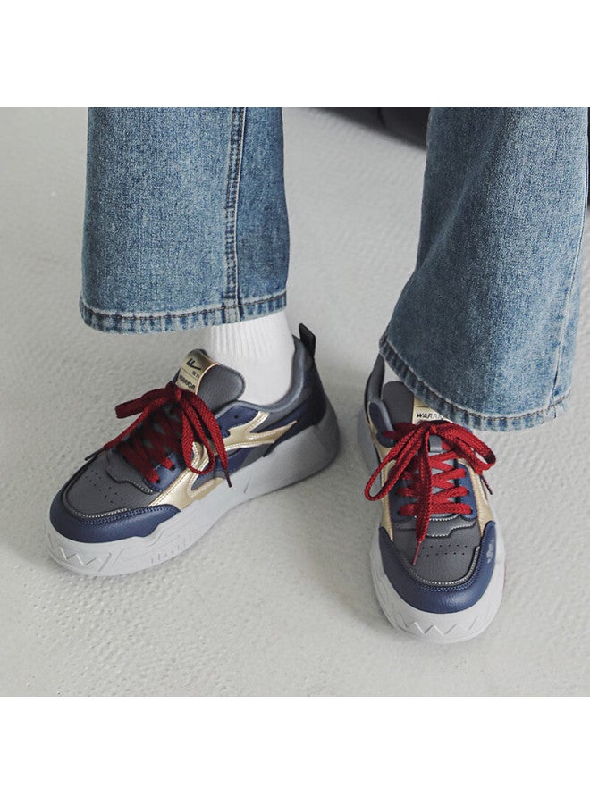 Pull Back Warrior Men's Casual Sneakers Spring New Lightweight Comfortable Wxy4125 Dark Gray Blue Gold Size 44 - Image 1