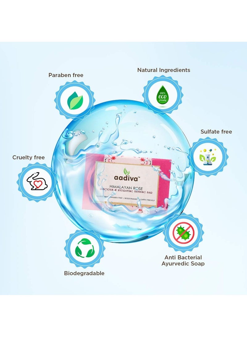 Aadiva بار الاستحمام الفاخر من أديفا بالورد الهيمالايا للشفاء والترطيب الأيورفيدي - Image 3