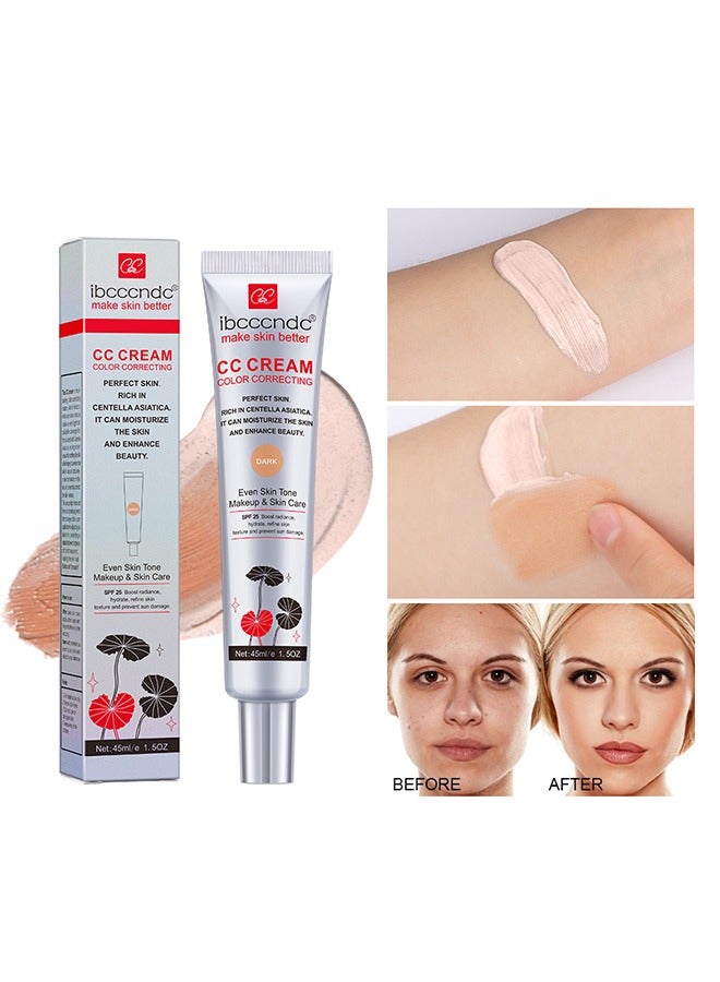 ibcccndc Make Skin Better-CC Cream Color Correcting，Multi-Purpose Skin Tone Adjusting CC Cream Concealer Full Coverage, SPF 25 Sunscreen Moisturizing Pre-Makeup Primer Brightening For Mature Skin (DARK) - Image 1