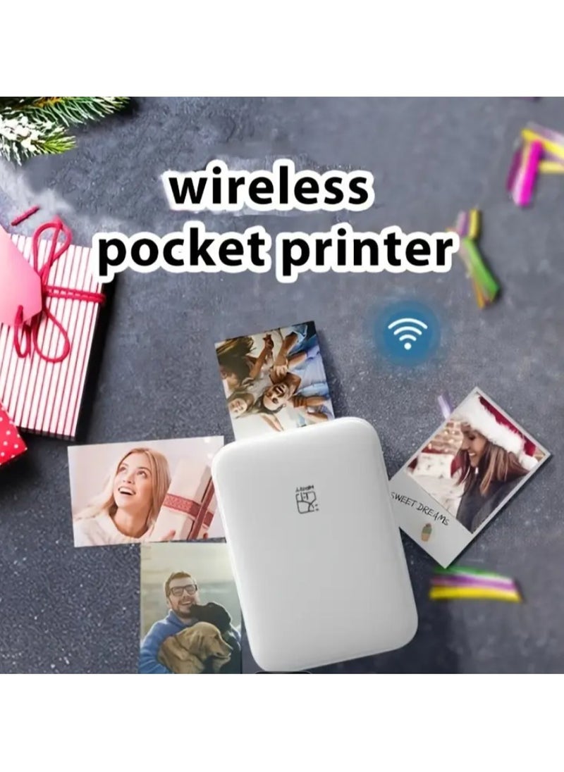 HPRT Wireless Portable Photo Printer Mini Color Printer Compatible with iOS/Android Wireless Devices, ZINK Printing, Portable Pocket Smart Printing Mobile Direct Connection Printing, Colorful High-definition Restoration  - Image 1