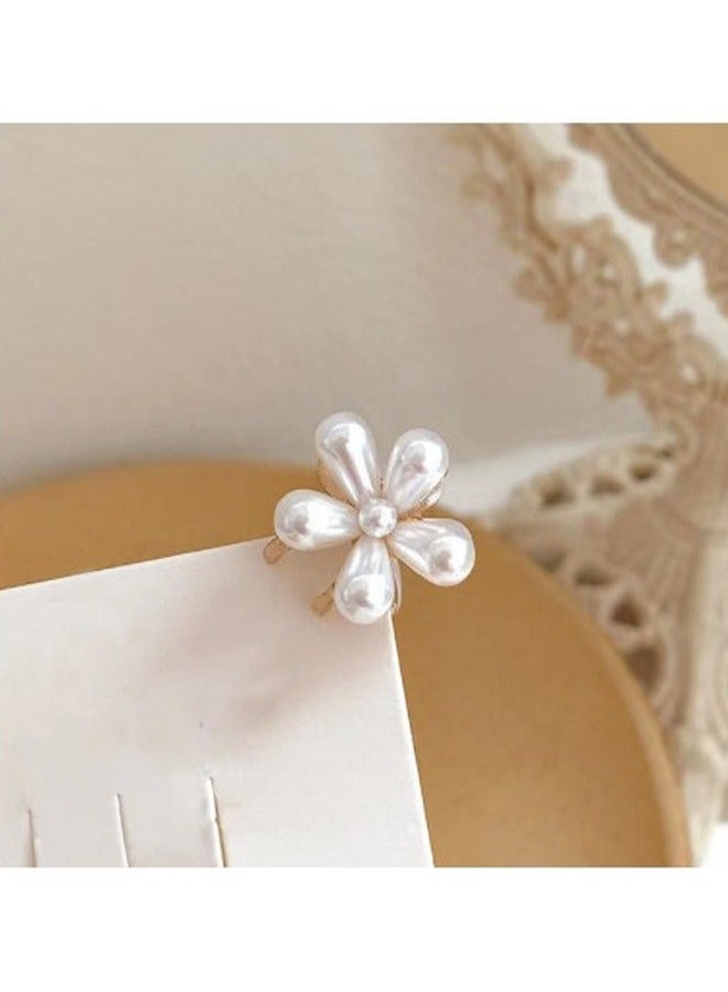 10 Pcs Small Mini Pearl Claw Clips with Flower Design, Sweet Artificial Bangs Clips Decorative Hair Accessories for Women Girls - Image 5