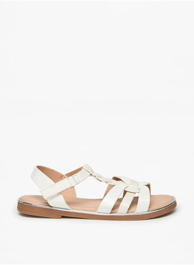 Flora Bella By Shoexpress Girls Flat Sandals With Hook And Loop Closure