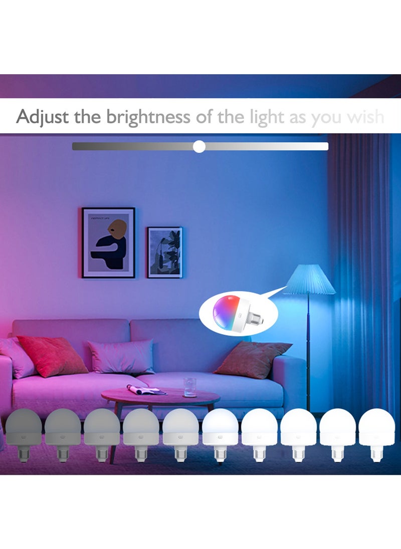 Wmlamz Wmlamz Rechargeable Smart Light Bulbs, With Remote E26/E27 LED Emergency Lightbulbs RGBCW Color With Timer Dimmable For Wall Wireless Sconce  - Image 4