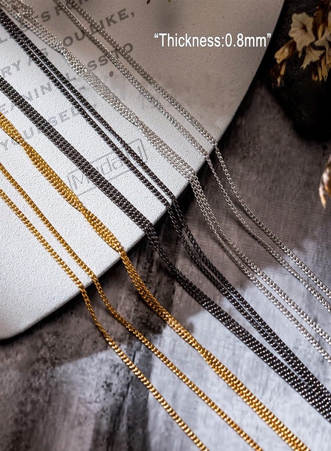 NICENEEDED 12 Strips Metal Nail Art Chains, 50cm Long Nail Jewelry Chains Nail Decorations with Box, 3D Gold & Silver & Black Nail Chains Nail Ornaments Nail Art Studs for Manicure Decoration & DIY - Image 3