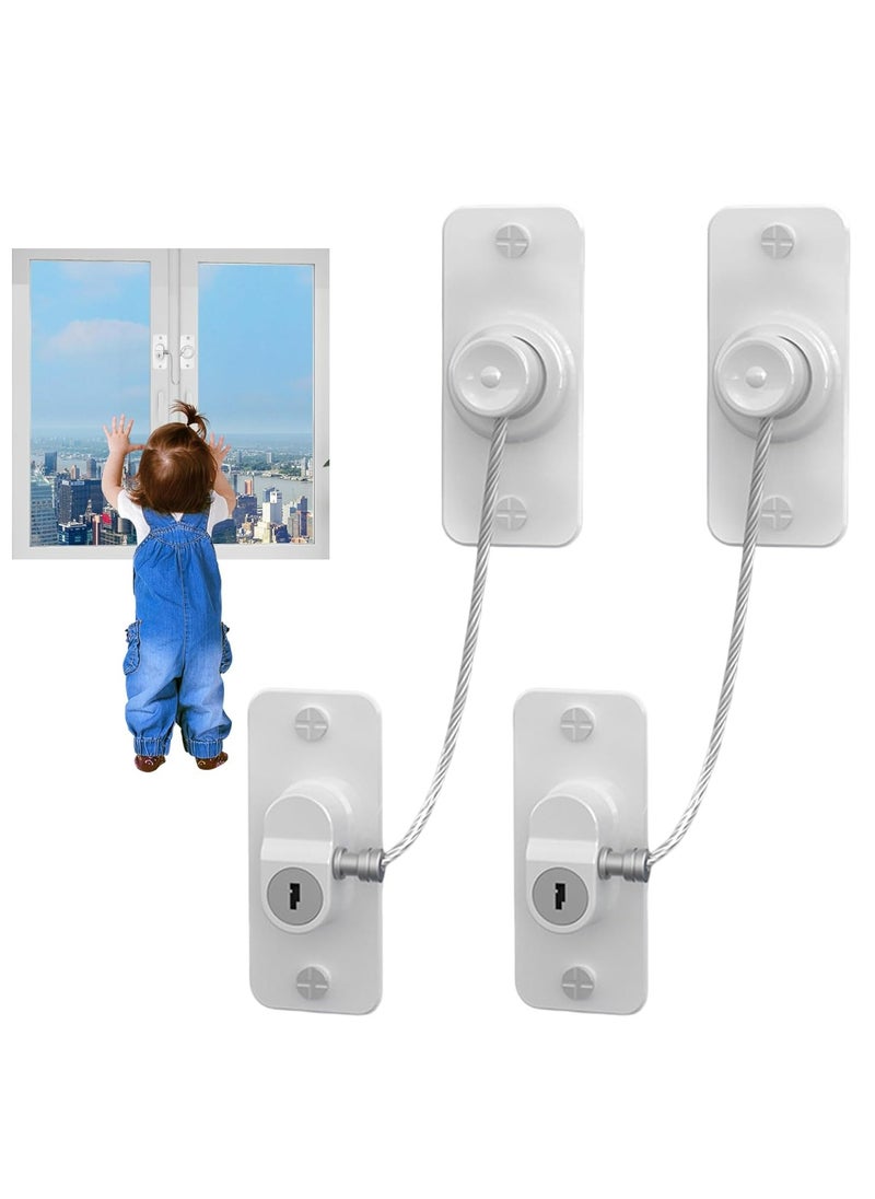 Oasisgalore Child Safety Window Lock, Self-Adhesive 180° Rotation Lock with Key for Windows, Sliding Doors, Drawers (1 Piece)  - Image 1