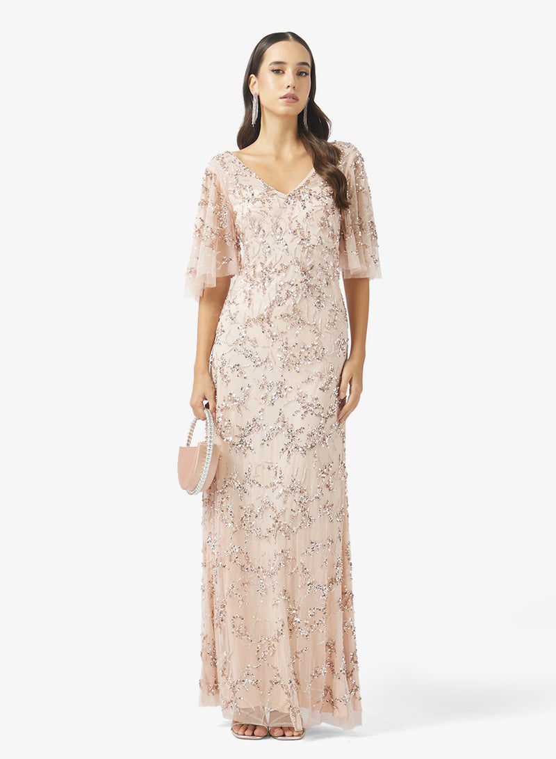 Namshi x Beaded Embellished A Line Dress - Image 4