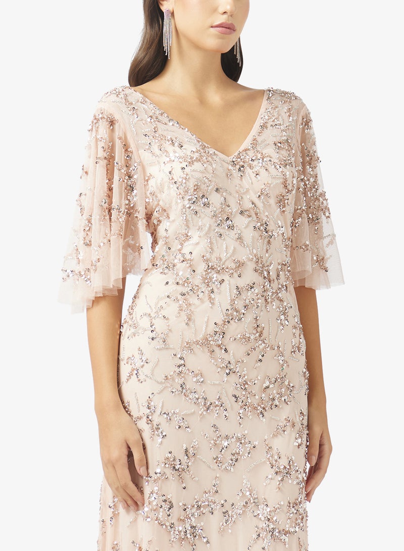 Namshi x Beaded Embellished A Line Dress - Image 3