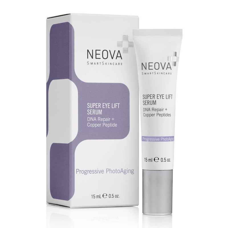 NEOVA SmartSkincare Super Eye Lift Serum with brightening and hydrating actives smooths to a perfect finish for onthespot visual improvement