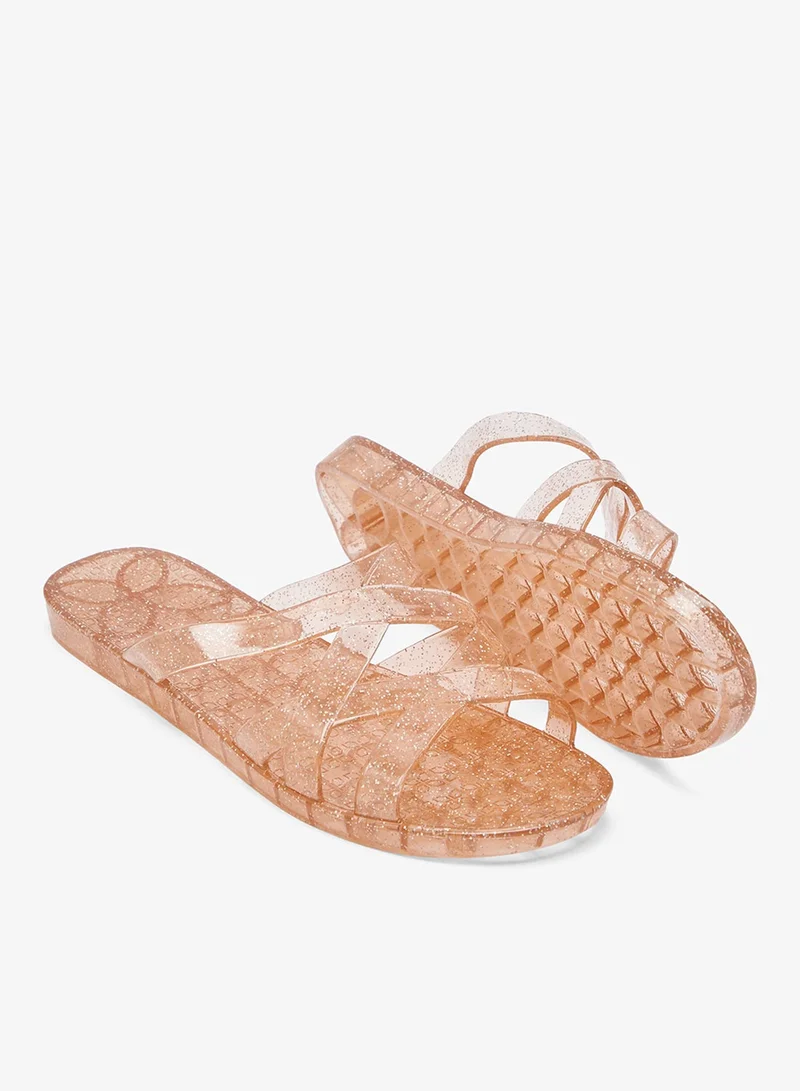 جينجر أحذية مسطحة بتفاصيل شريط جيلي