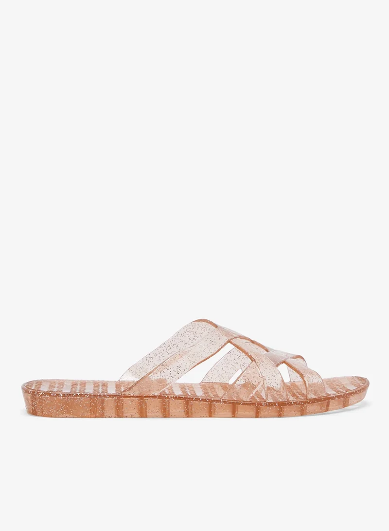 جينجر أحذية مسطحة بتفاصيل شريط جيلي