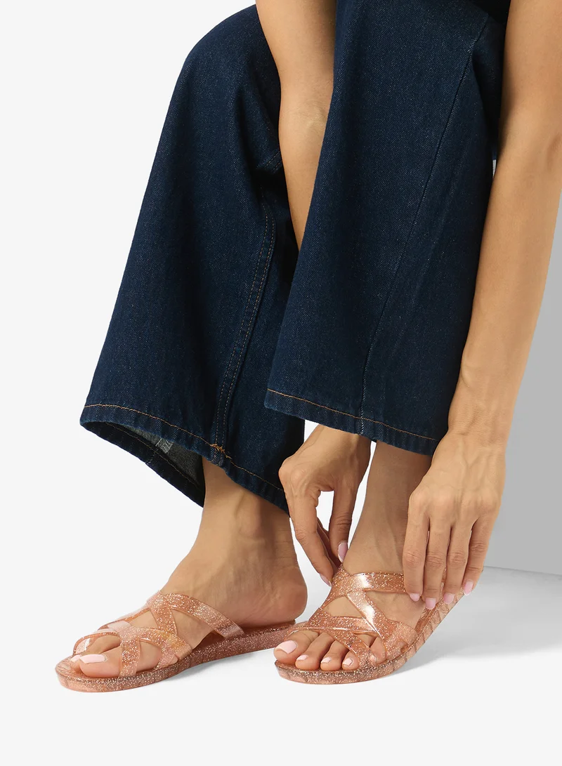 Ginger Jelly Strap Detail Flats