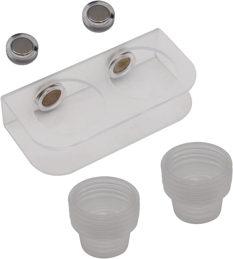 Abustle pig Magnetic Reptile Feeding Cups, Acrylic Gecko Feeding Ledge with 10 pcs Food Cups,Reptile Food and Water Dish Bowl for Geckos,Chameleon,Corn Snake,Iguana (F-2) - Image 1