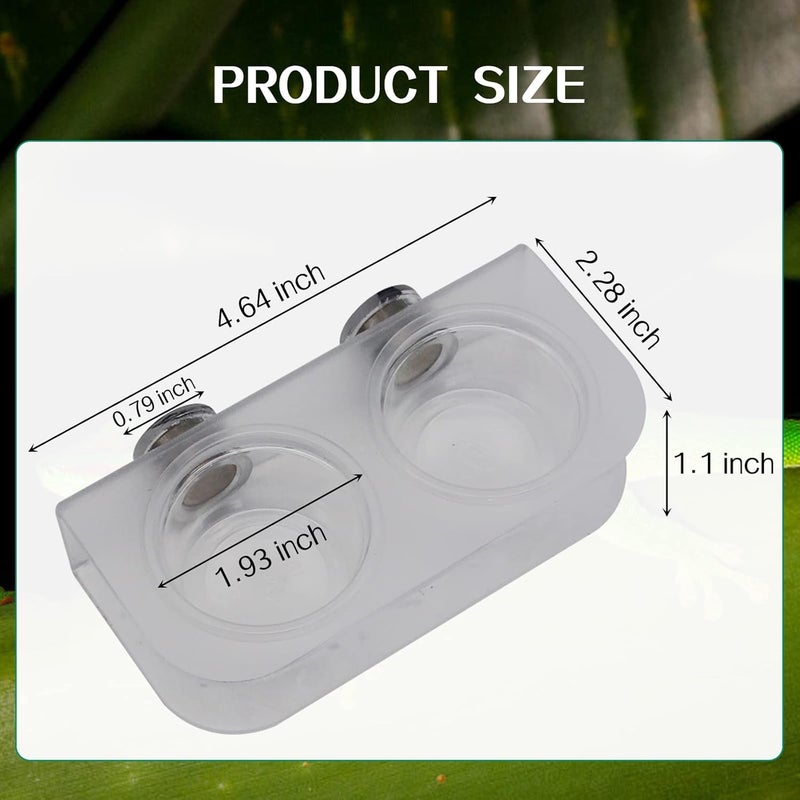 Abustle pig Magnetic Reptile Feeding Cups, Acrylic Gecko Feeding Ledge with 10 pcs Food Cups,Reptile Food and Water Dish Bowl for Geckos,Chameleon,Corn Snake,Iguana (F-2) - Image 4