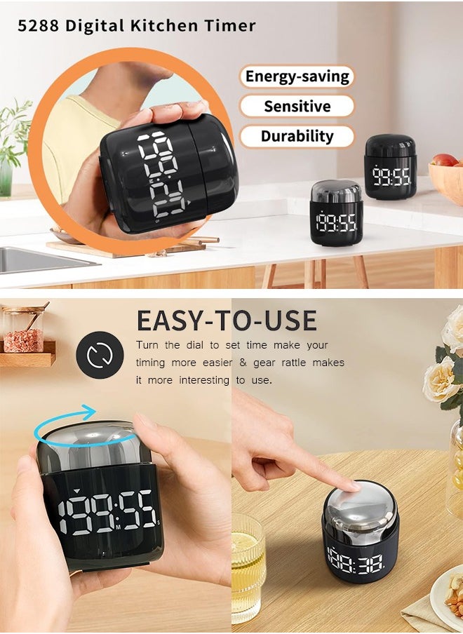 Pretocter - LED Digital Timer 199minutes Countdown Countup Timer with Large  Display Volume Adjustment, Timer for Cooking, Classroom Time for Kids and Teachers (Black) - Image 1