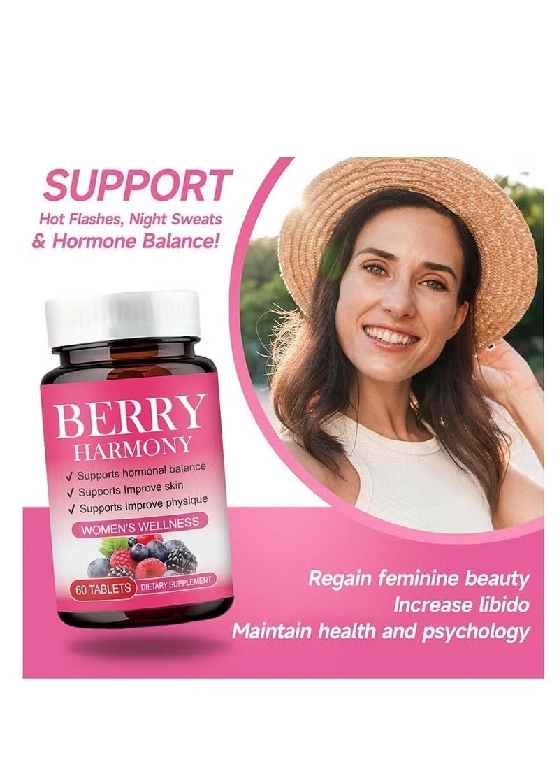 Ocean Berry Harmony Women Wellness Tablet, Supports Hormonal Balance, Supports Improve Skin and lmprove Physique, Regain Feminine Beauty, Dietary Supplement 60 Tablets - Image 5