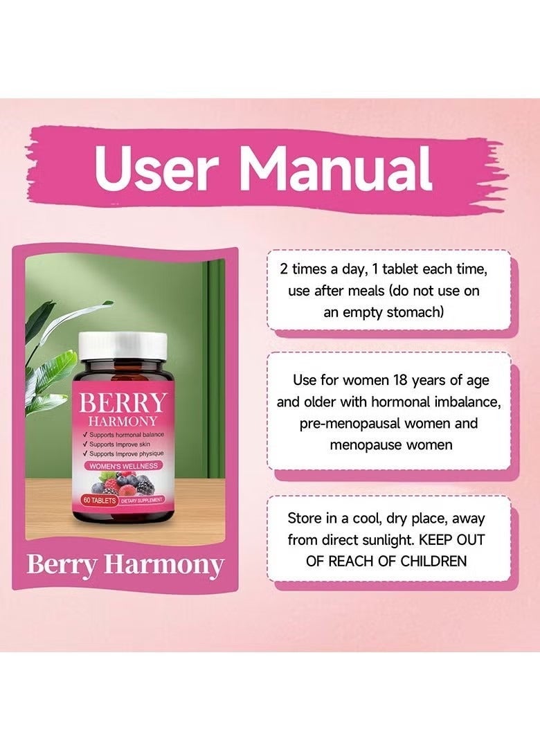 Ocean Berry Harmony Women Wellness Tablet, Supports Hormonal Balance, Supports Improve Skin and lmprove Physique, Regain Feminine Beauty, Dietary Supplement 60 Tablets - Image 4