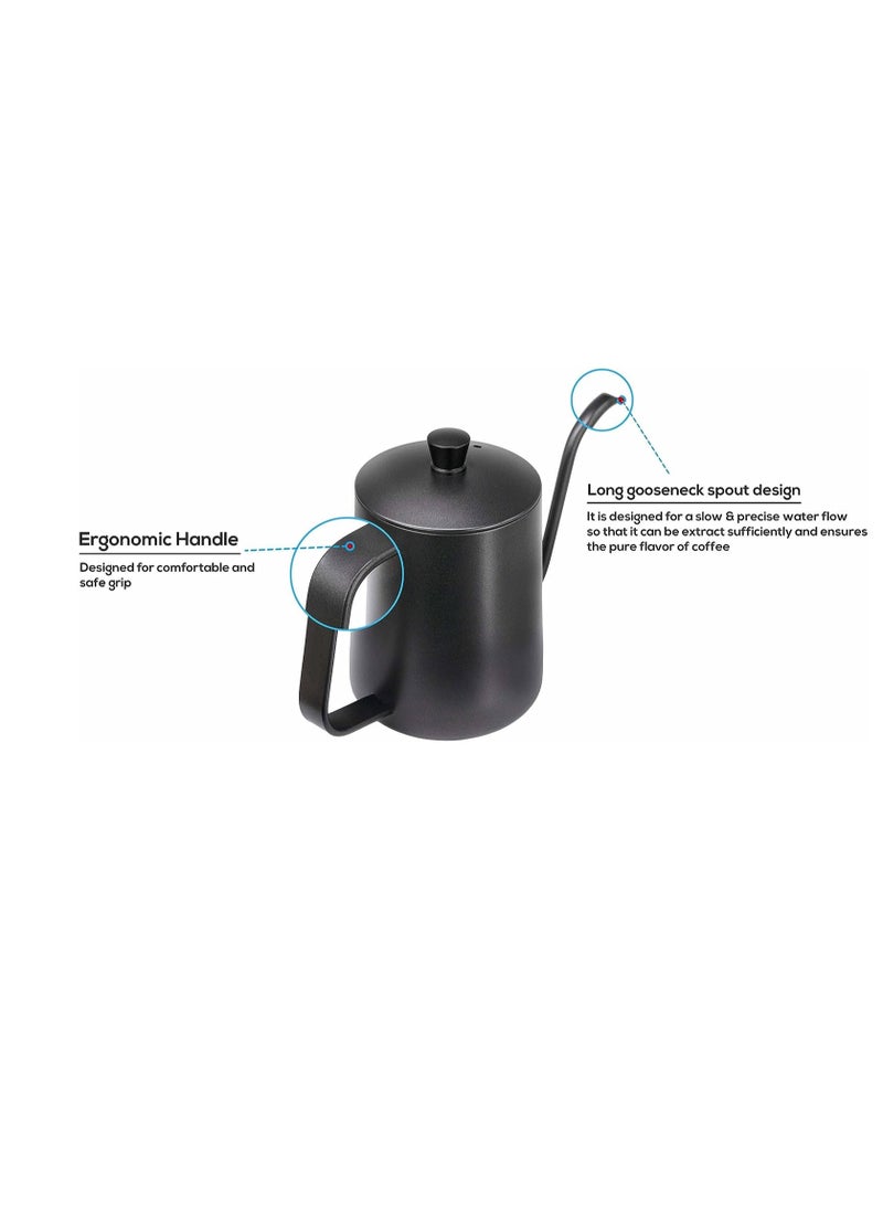 المفرج - ابريق الترشيح للقهوة المقطرة V60   (اسود، 350 مل) - Image 1