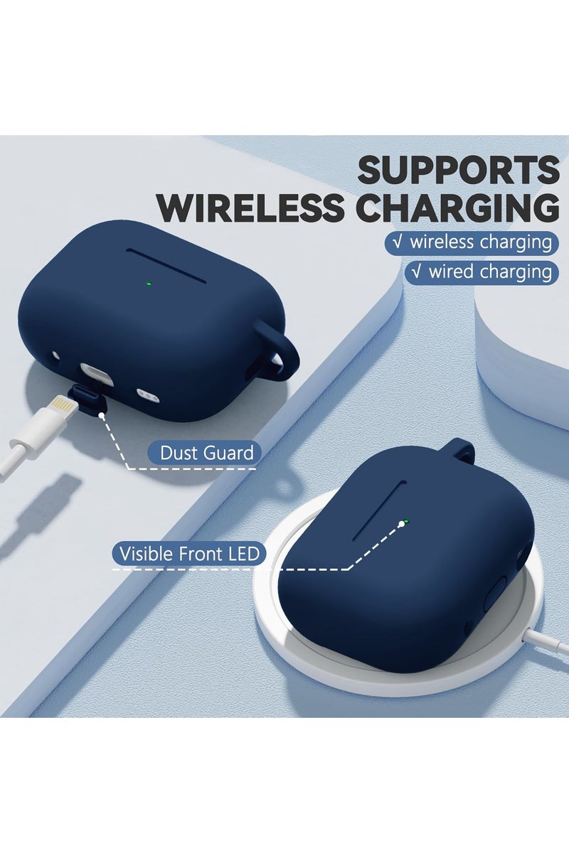 يوك بالنسبة إلى غطاء علبة AirPods Pro 3 مع مجموعة نظافة ، حالة وقائية من السيليكون الناعمة لإكسسوارات Apple Airpod Pro 3nd مع سلسلة المفاتيح الأزرق - Image 2