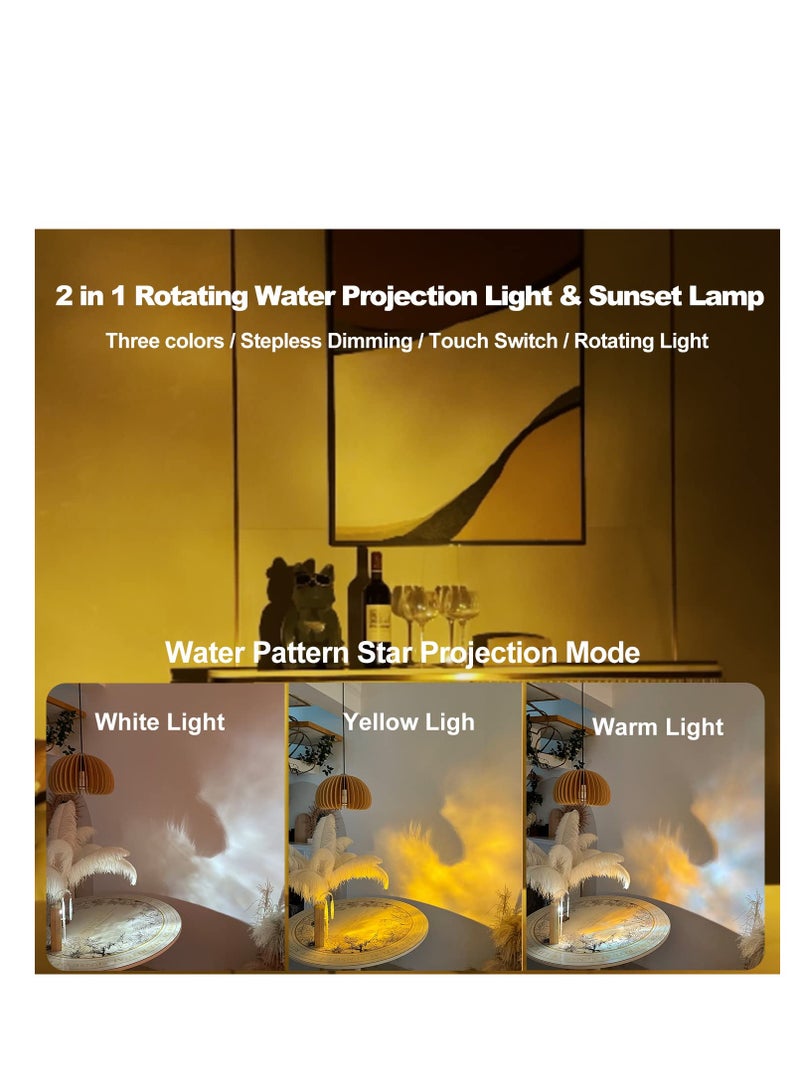 SOLARAE Water Wave Projection Lamp, Rotating Water Pattern Lights  with Touch Contro, LED Table Lamp for Home, Bedroom, Living Room Wall Decor, Ambient Lighting for Dinner/Bars/Game room - Image 2
