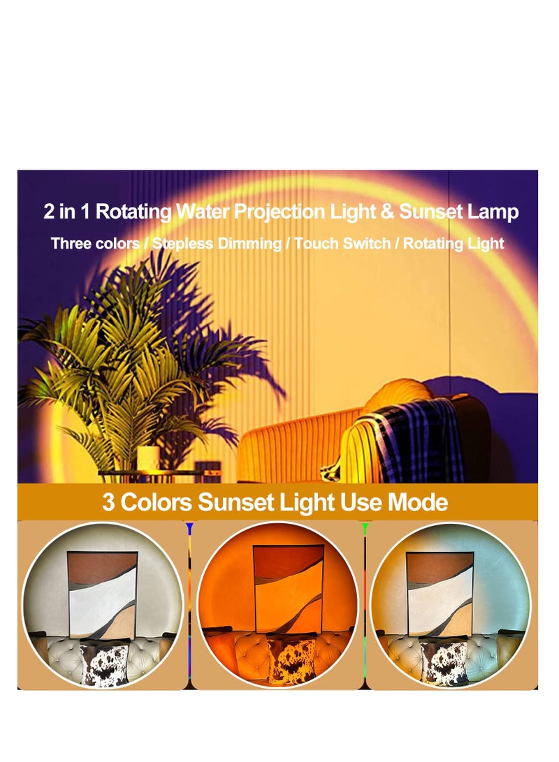 SOLARAE Water Wave Projection Lamp, Rotating Water Pattern Lights  with Touch Contro, LED Table Lamp for Home, Bedroom, Living Room Wall Decor, Ambient Lighting for Dinner/Bars/Game room - Image 3