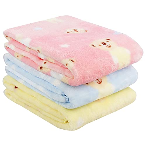 Uber World Baby Bath Towels Super Soft Flannel Fleece 260 GSM Size - 51 x 89 CM Muti-Color Pack of 3 (51 x 89 CMS) - Image 1