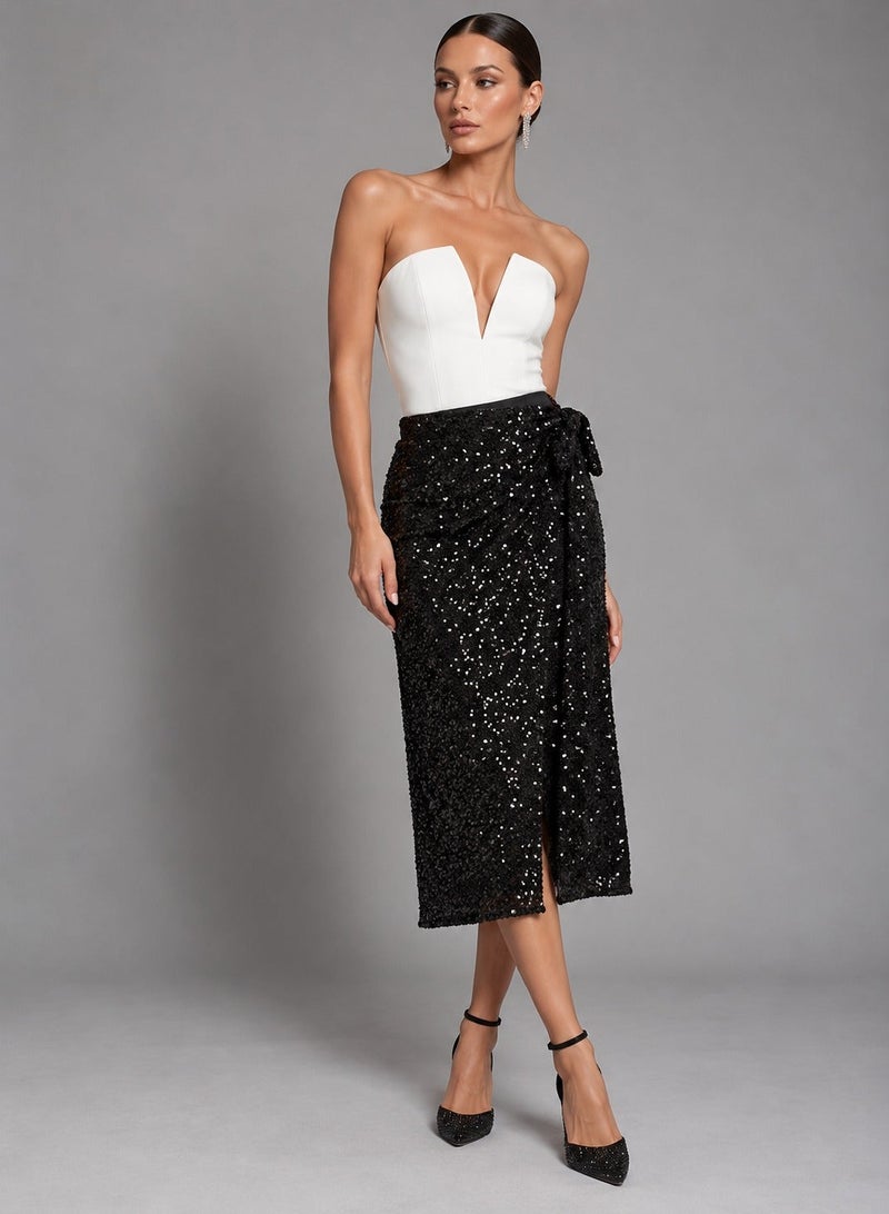 Ginger Sequin Wrap Around Skirt - Image 1