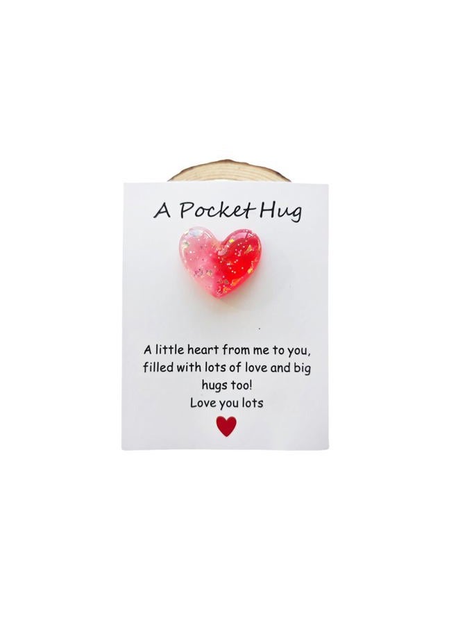 YOJO Pocket Hug Heart with Greeting Cards, Little Heart Pocket Hug Token, Long Distance Relationship Gifts, Thinking of You Gifts for Women Men, I Love You Gifts for Him Her (White Red) - Image 1