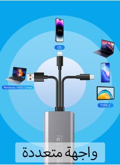 Yesido 5-in-1 Multi Memory Card Reader, Aluminum 3.0 SD/TF/CF/MS/M2/Micro SD Card Reader Adapter for i-Phone/i-Pad USB C and USB A Devices, No Application Required Plug and PlayV  - Image 2