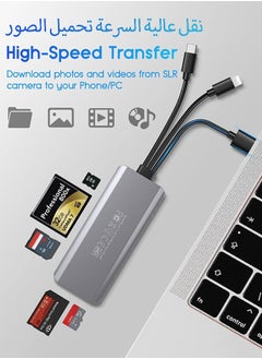 Yesido 5-in-1 Multi Memory Card Reader, Aluminum 3.0 SD/TF/CF/MS/M2/Micro SD Card Reader Adapter for i-Phone/i-Pad USB C and USB A Devices, No Application Required Plug and PlayV  - Image 3