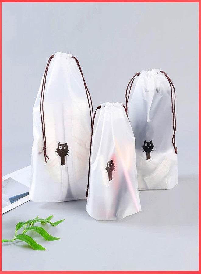 CUZWAVE Pack of 12 Waterproof Shoe Storage Bags | White Drawstring Shoe Covers for Travel & Closet | Dustproof Reusable Footwear Organizer Pouch for Men & Women - Image 3
