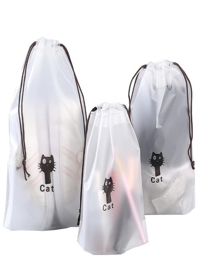 CUZWAVE Pack of 12 Waterproof Shoe Storage Bags | White Drawstring Shoe Covers for Travel & Closet | Dustproof Reusable Footwear Organizer Pouch for Men & Women - Image 1