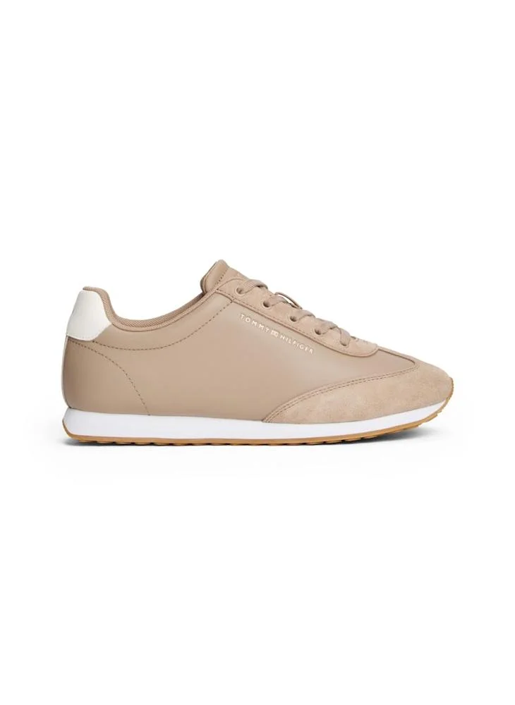 تومي هيلفيغر Leather Metallic Logo Trainers