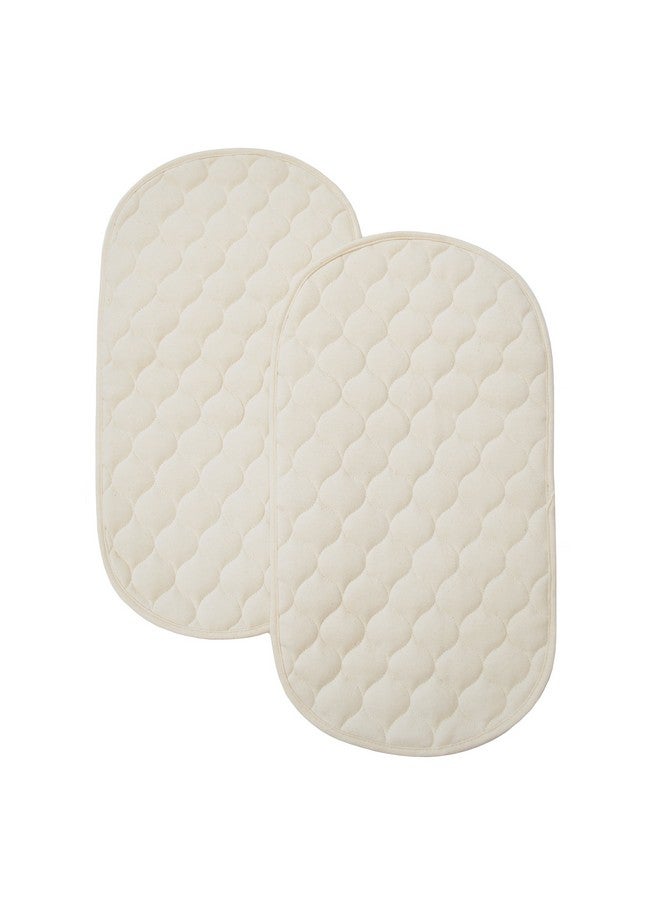 TL Care 2 Pack Waterproof Quilted Playard Changing Table Protector Pads Made with Organic Cotton Top Layer, 23" x 12" - Image 1