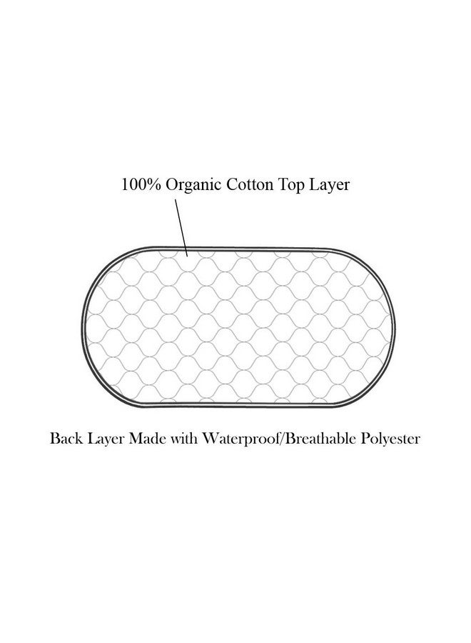 TL Care 2 Pack Waterproof Quilted Playard Changing Table Protector Pads Made with Organic Cotton Top Layer, 23" x 12" - Image 4