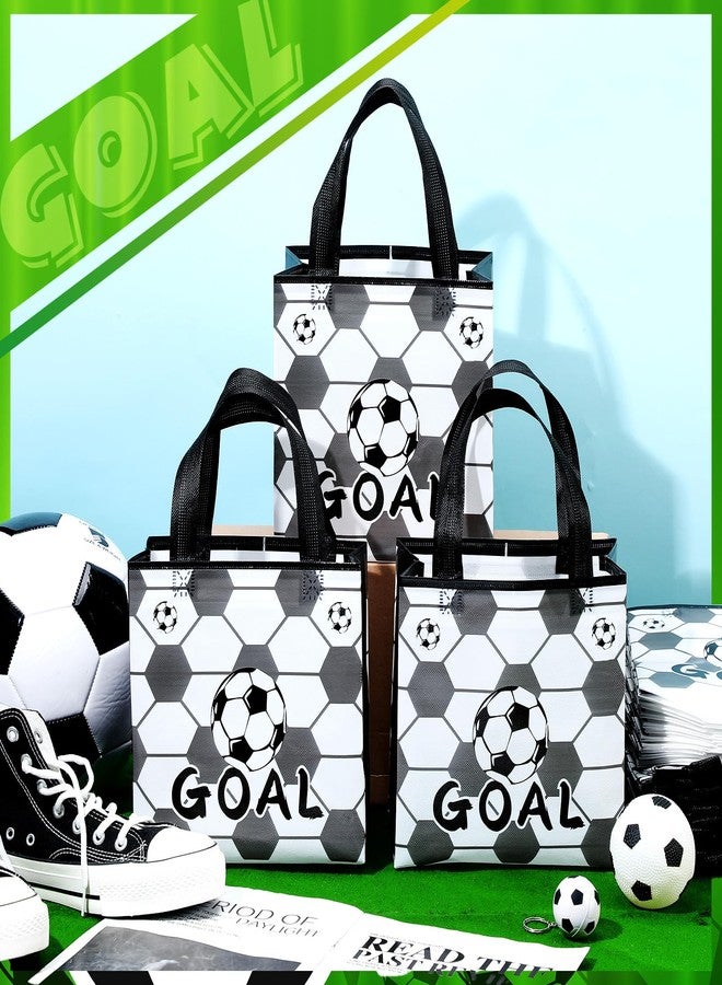 SilTriangle 48 Pcs Soccer Party Favor Bags Soccer Treat Bags Reusable Gift Handbag with Handle Sports Ball Theme Goodie Candy Snack Handbag Birthday Party Favors(Cute Style) - Image 5