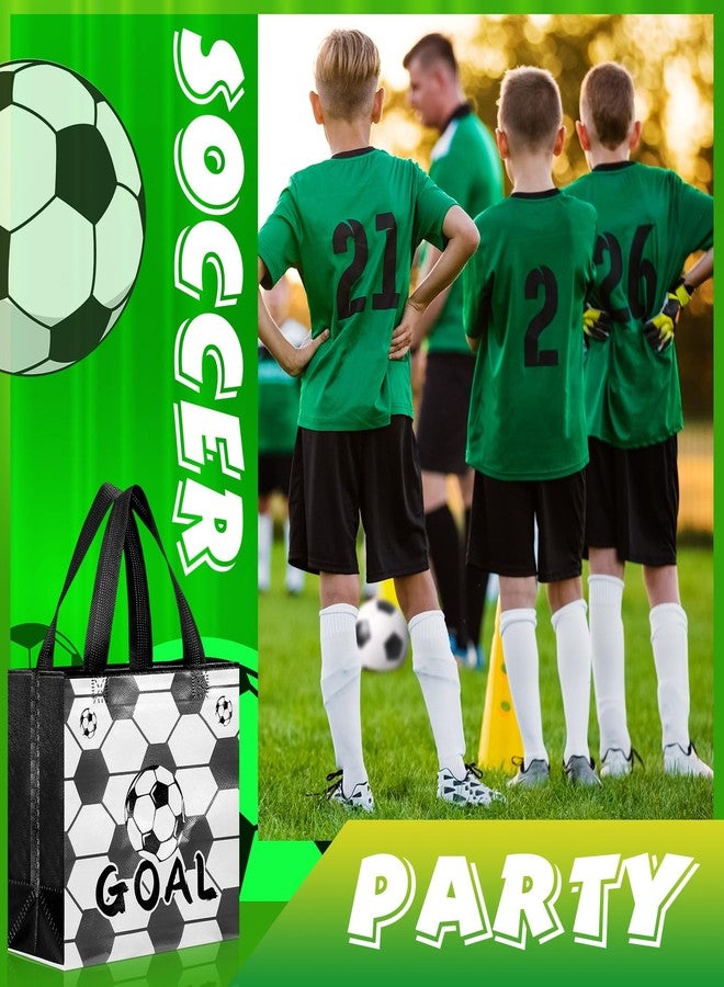SilTriangle 48 Pcs Soccer Party Favor Bags Soccer Treat Bags Reusable Gift Handbag with Handle Sports Ball Theme Goodie Candy Snack Handbag Birthday Party Favors(Cute Style) - Image 4
