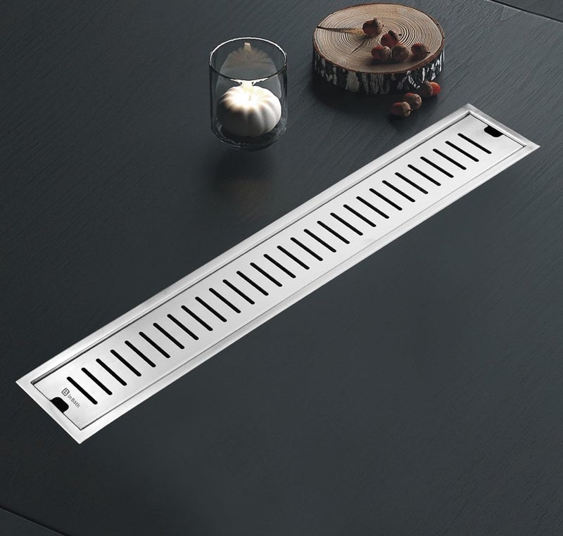 InBāth InBath Classic Shower Drain Channel With Collar 12x4 Inches Shower Drainer Floor drainStainless Steel 304 Grade Side Hole Type - Image 1