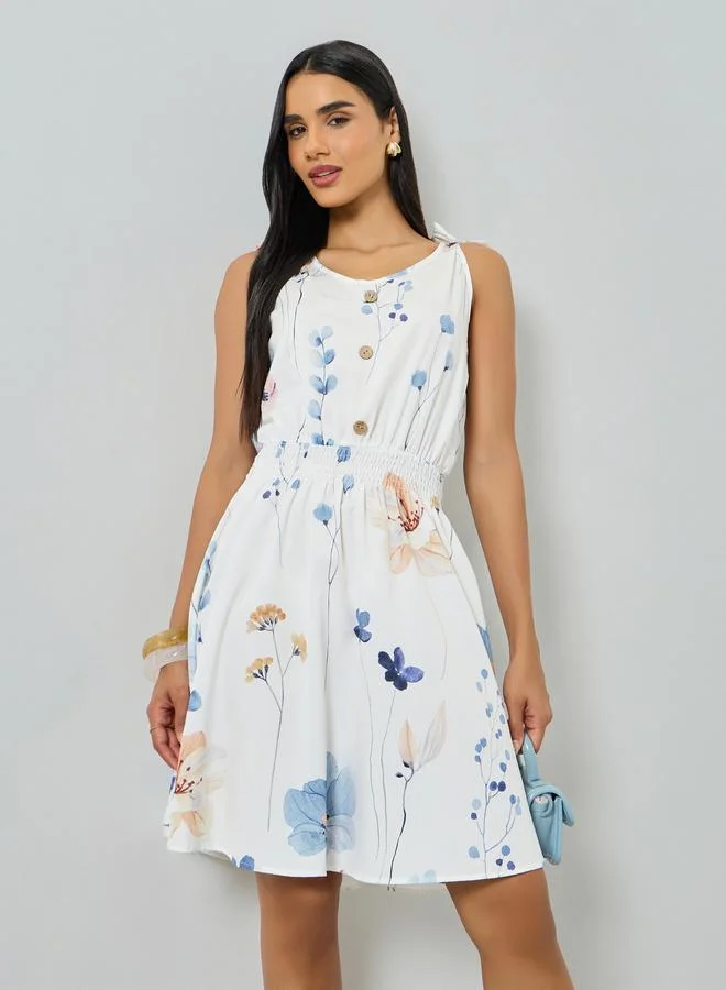 Take Two White Floral Print Strappy Mini Dress