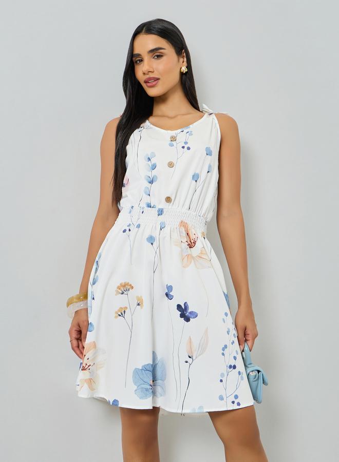 Take Two White Floral Print Strappy Mini Dress - Image 2