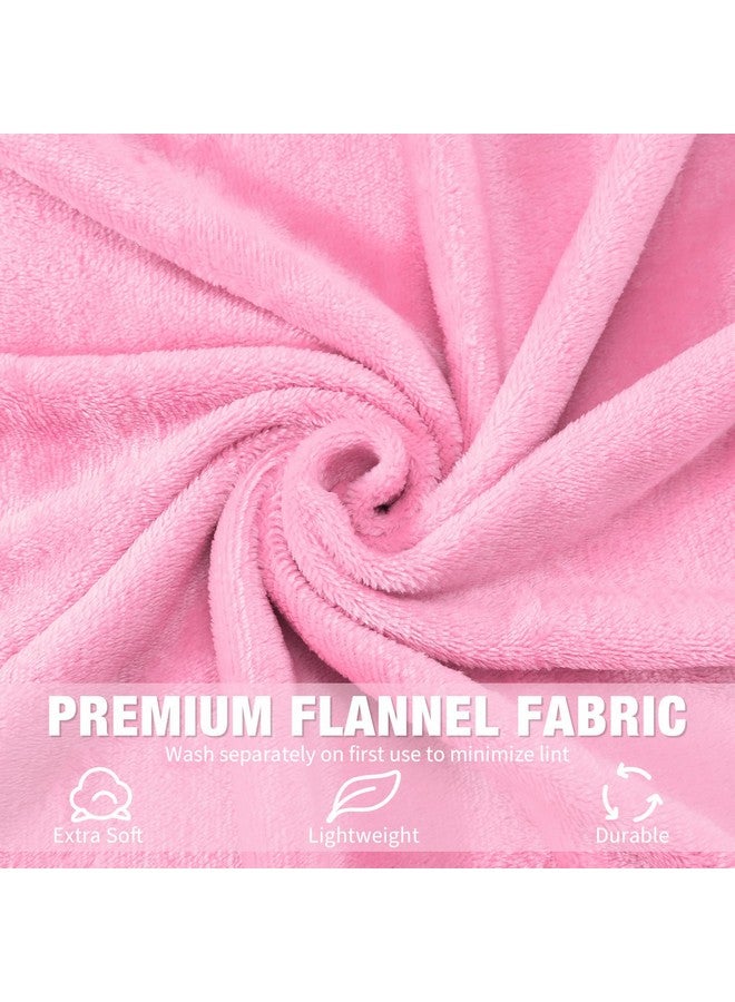 SmoothNovelty SmoothNovelty 8 Pcs Fleece Sleepover Blankets for Girls Soft Fuzzy Wedding Guest Throw Blanket Bulk Warm Flannel for Spa Slumber Movie Night Wedding(Pink)  - Image 3